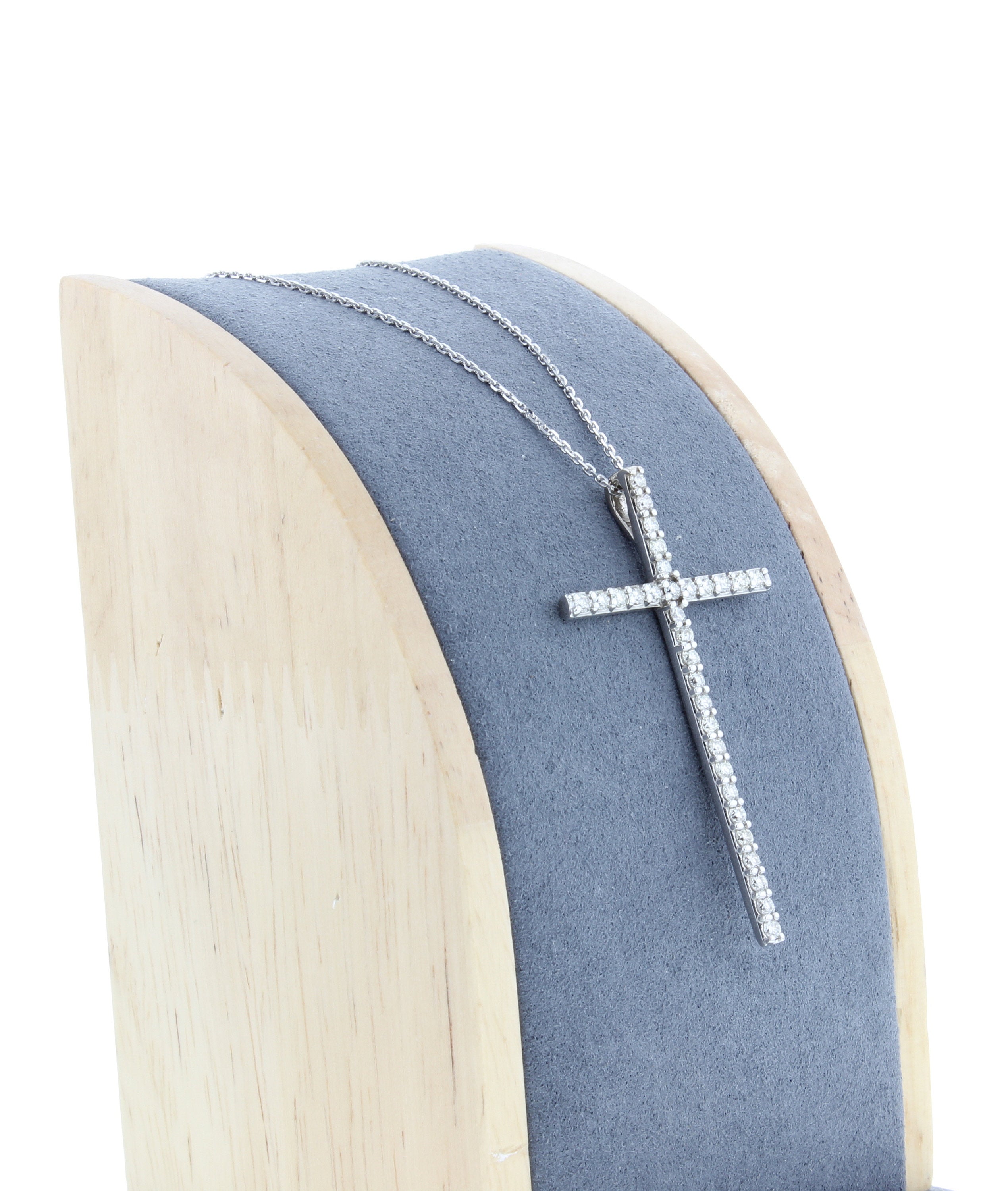 1 Carat Elegant Thin Diamond Cross Pendant Necklace for Women - Perfect for Weddings, Anniversaries & Special Occasions
