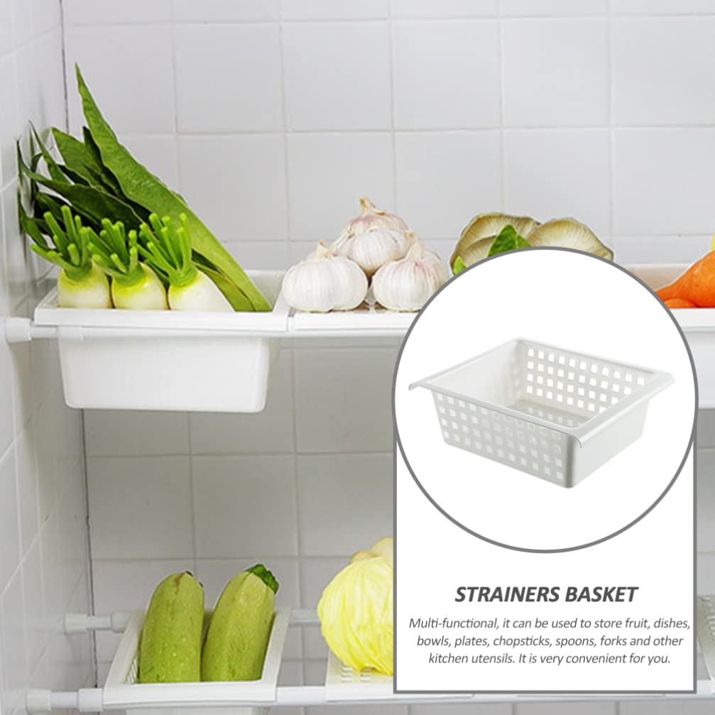 1 Set Kitchen Sink Drain Basket with Telescopic Rod - Stainless Steel Colander Strainer for Washing Fruits, Vegetables, Dishes - Perfect for Draining Pasta, Salad, and Kitchen Utensils