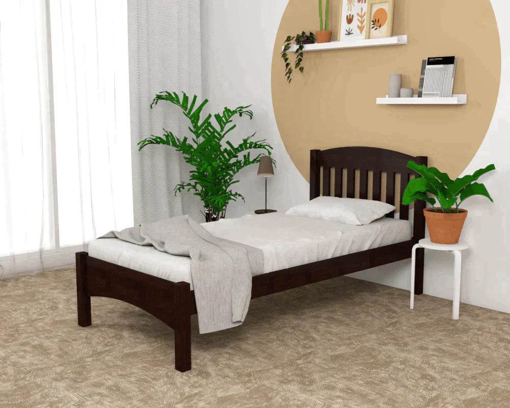 Elisee Solid Wood Bed Frame - Queen Size, Sturdy & Elegant Platform Bed with Headboard - Perfect for Master Bedroom, Guest Room, or Modern Home Decor