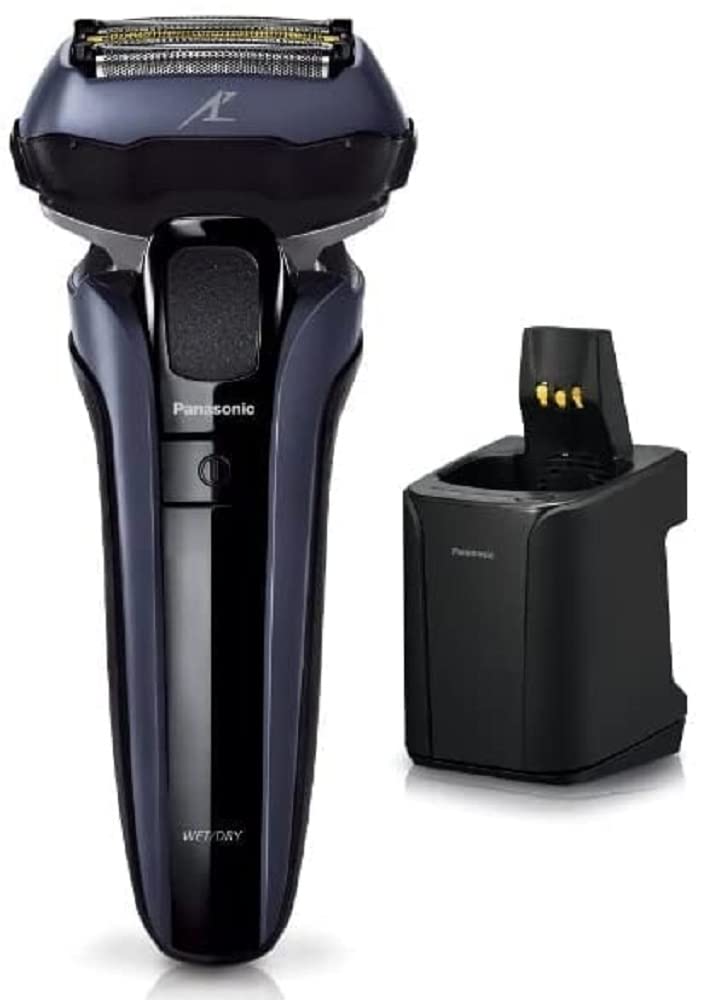 Panasonic ES-LV7V-A Men's Electric Shaver - 5 Blade LAMDASH PRO with Linear Motor, Automatic Cleaning & Charging Station, Travel Pouch, Blue (AC100-240V) | Perfect for Home Use, Travel & Daily Grooming | Shipped from Japan, Released May 2022