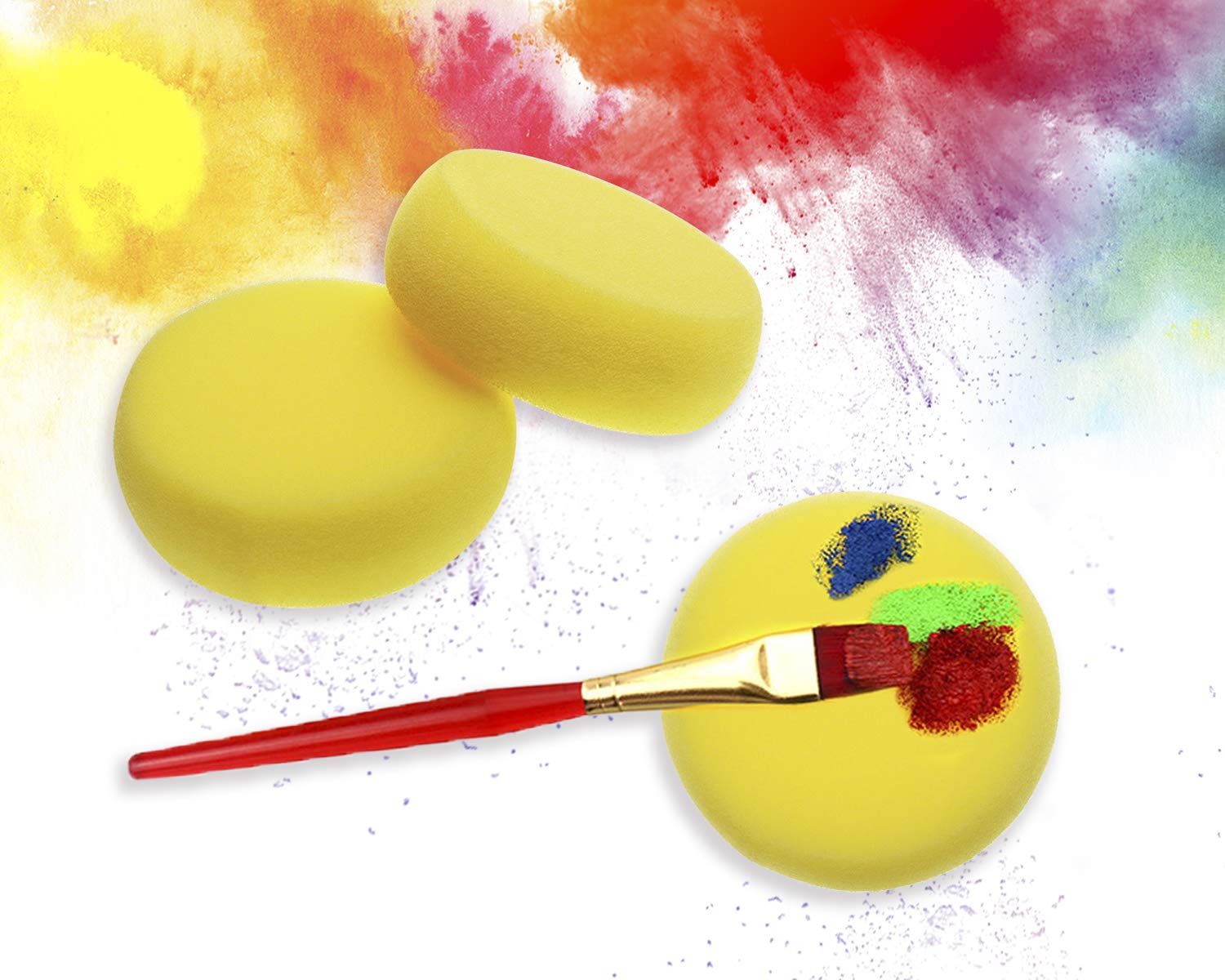 Penta Angel 6-Pack 3-Inch Round Synthetic Artist Sponges for Watercolor Painting, Pottery Clay, Ceramics & Wall Art - Perfect for DIY Crafts, Classroom Projects & Professional Art Studios