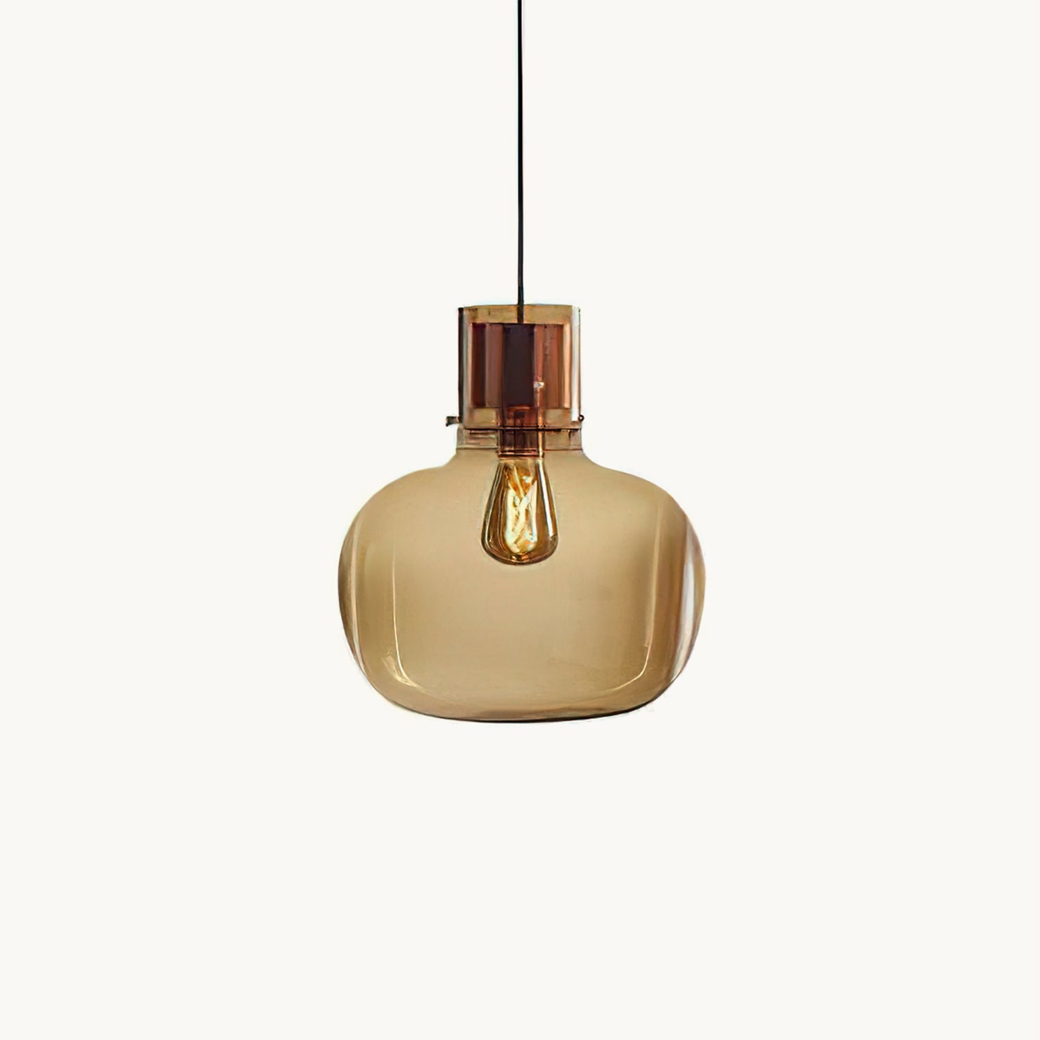 Cambre Glass Pendant Light - Modern Hanging Fixture for Kitchen Island, Dining Room & Bedroom Lighting - Dimmable LED Chandelier with Clear Glass Shade