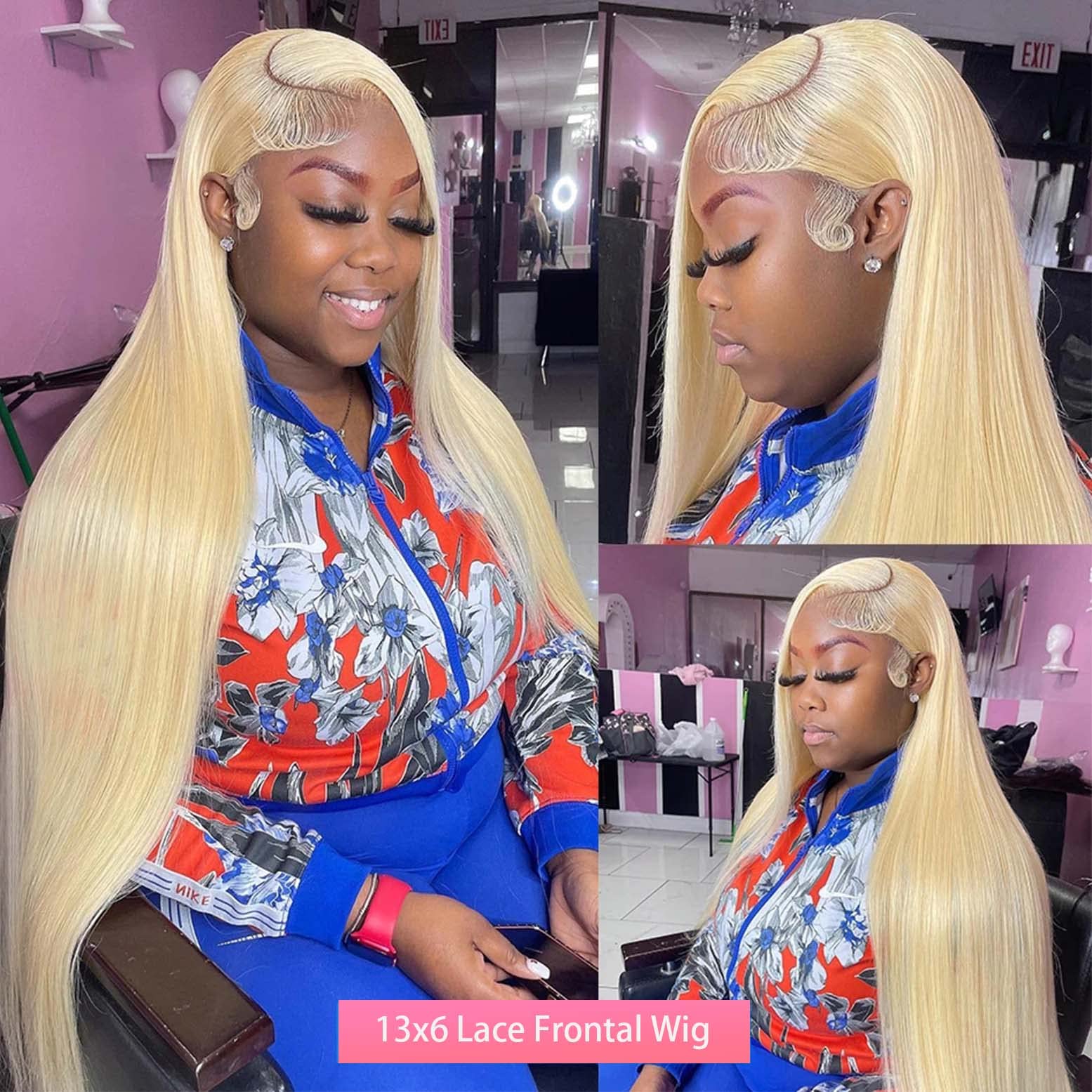 32 Inch 613 Blonde Straight Human Hair Lace Front Wig - 13x6 Transparent HD Lace Frontal - Glueless & Natural Looking - Perfect for Daily Wear, Cosplay, and Special Occasions
