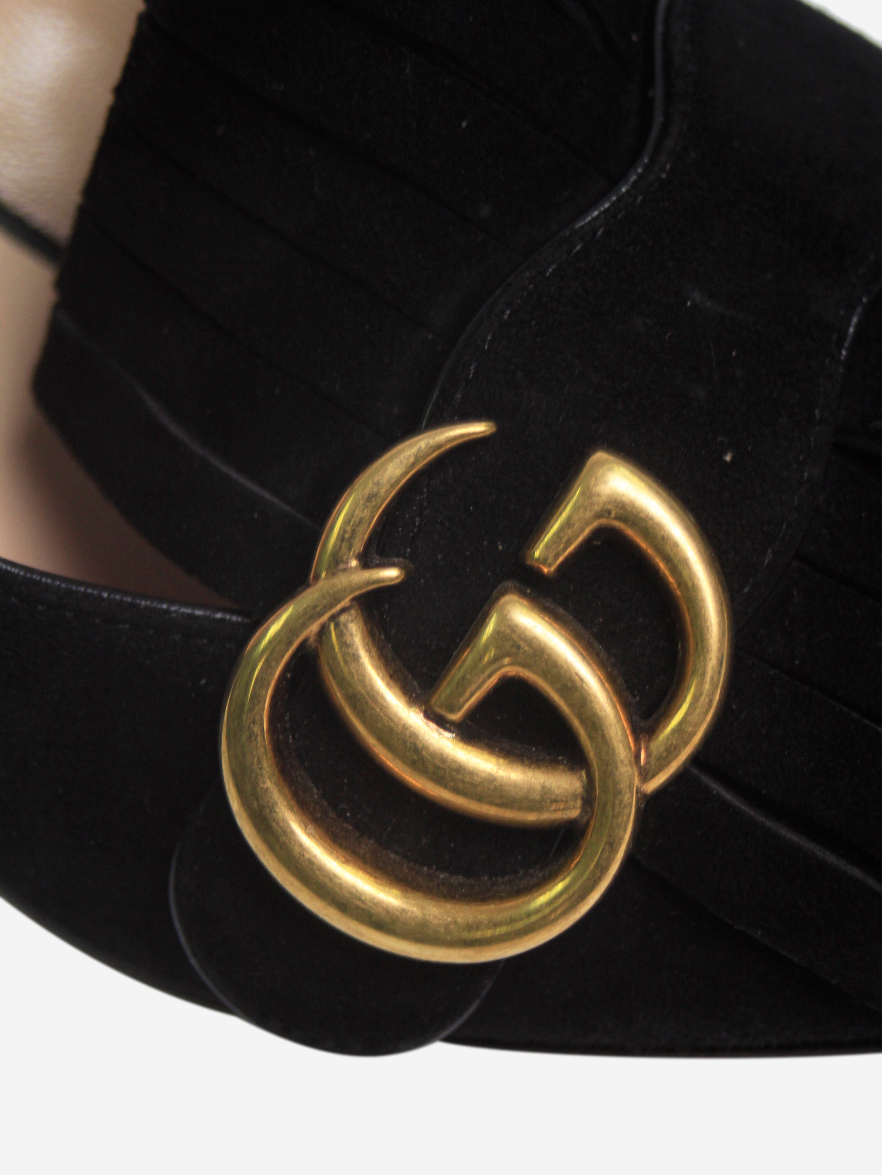Black Suede Marmont Heels for Women - Size EU 37 (UK 4) - Elegant Pointed Toe Pumps for Party, Wedding & Office Wear