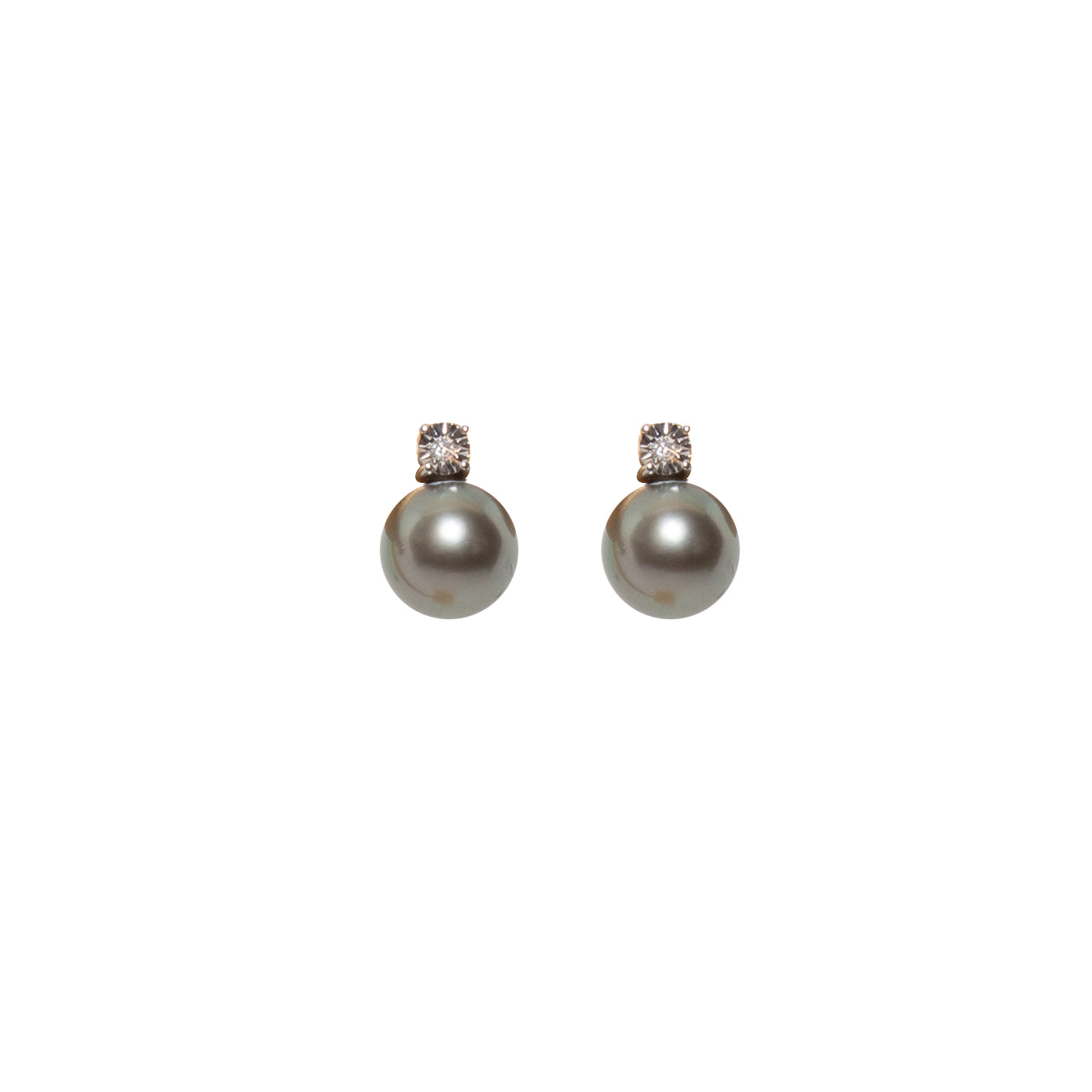 18K Gold Radiant Tahitian Pearl & Diamond Stud Earrings for Women - Luxury Pearl Jewelry Gift for Wedding, Anniversary & Special Occasions