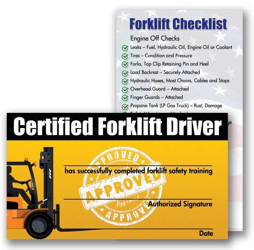 Forklift Certification Training Cards - 10 Pack | OSHA Compliant Study Guide for Warehouse & Construction Safety | Perfect for Employee Training & Certification Prep