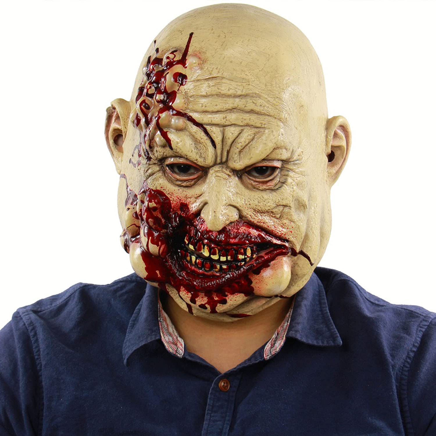 Scary Halloween Masks for Adults - Realistic Latex Cosplay Props for Horror Parties
