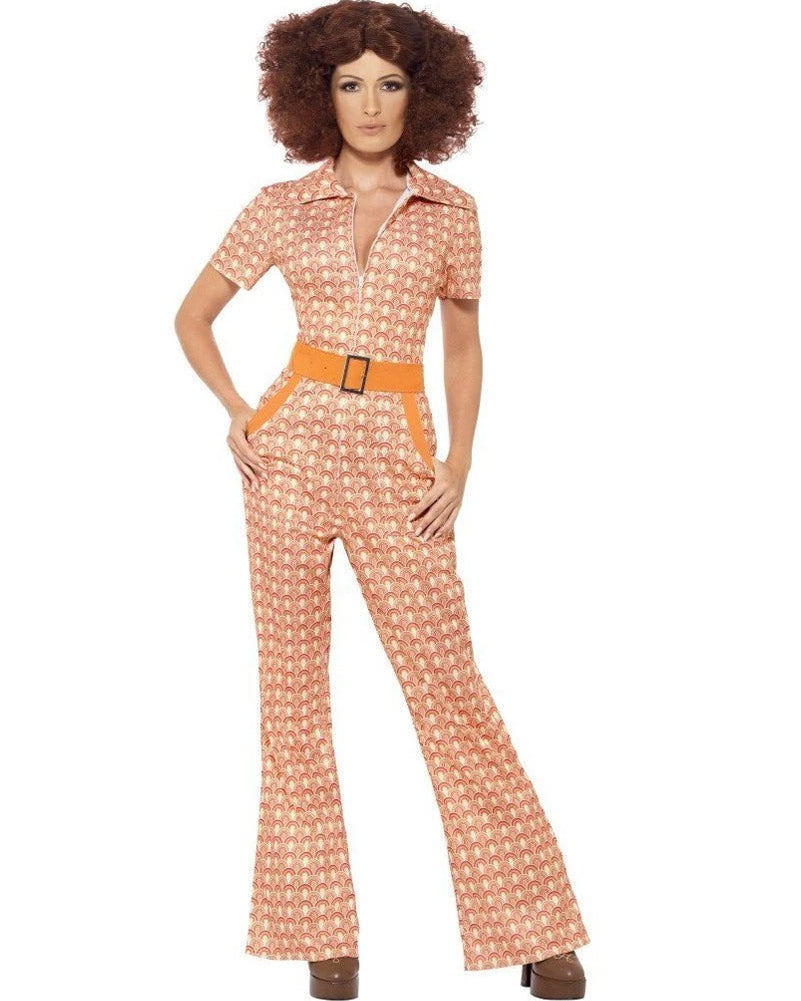 Vintage 70s Hippie Costume for Women - Retro Flared Pants & Bohemian Top - Perfect for Halloween, Theme Parties & 70s Dance Nights