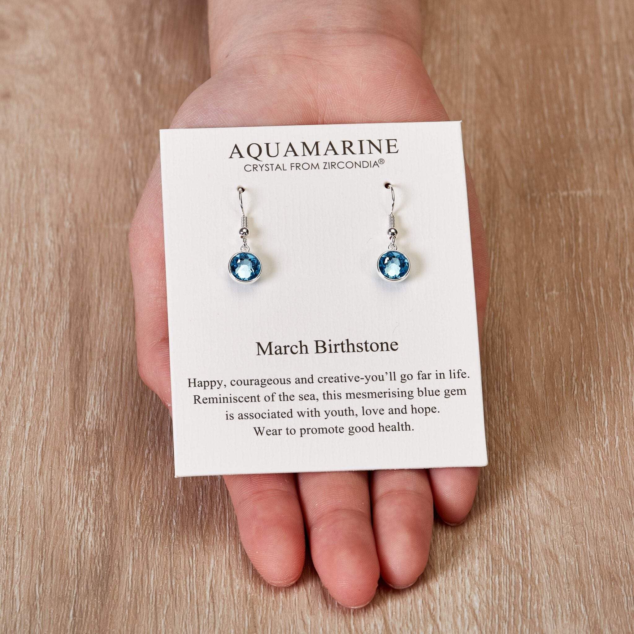 Aquamarine Zirconia Drop Earrings - March Birthstone Jewelry for Women