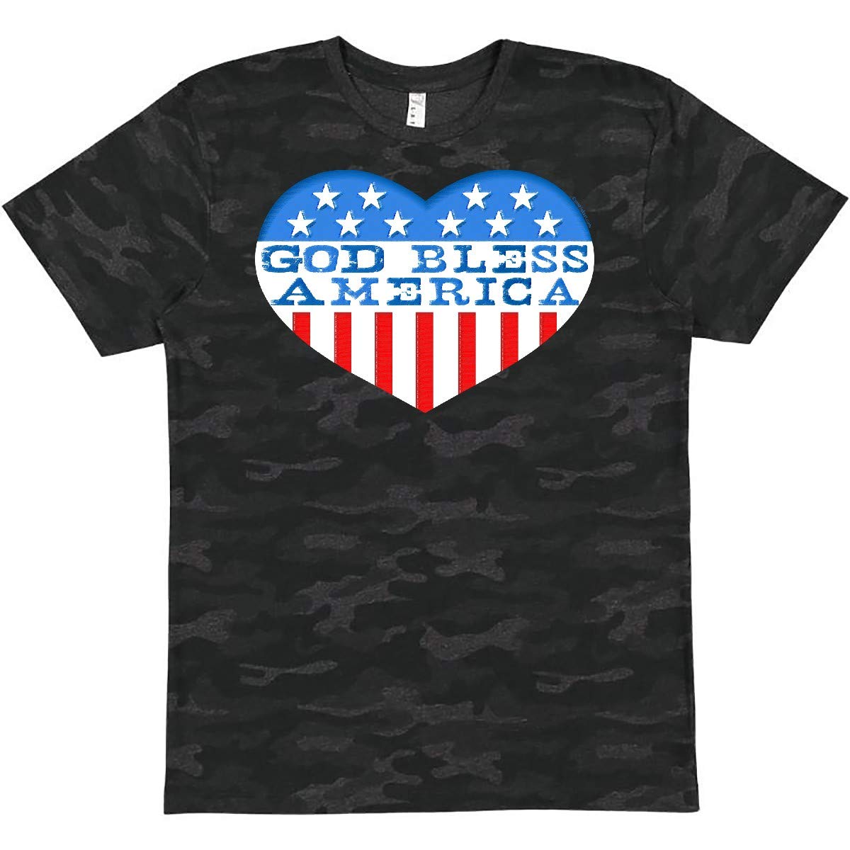 Inktastic God Bless America Heart T-Shirt - Patriotic American Flag Tee for Men & Women - Perfect for 4th of July, Memorial Day & Veterans Day Celebrations