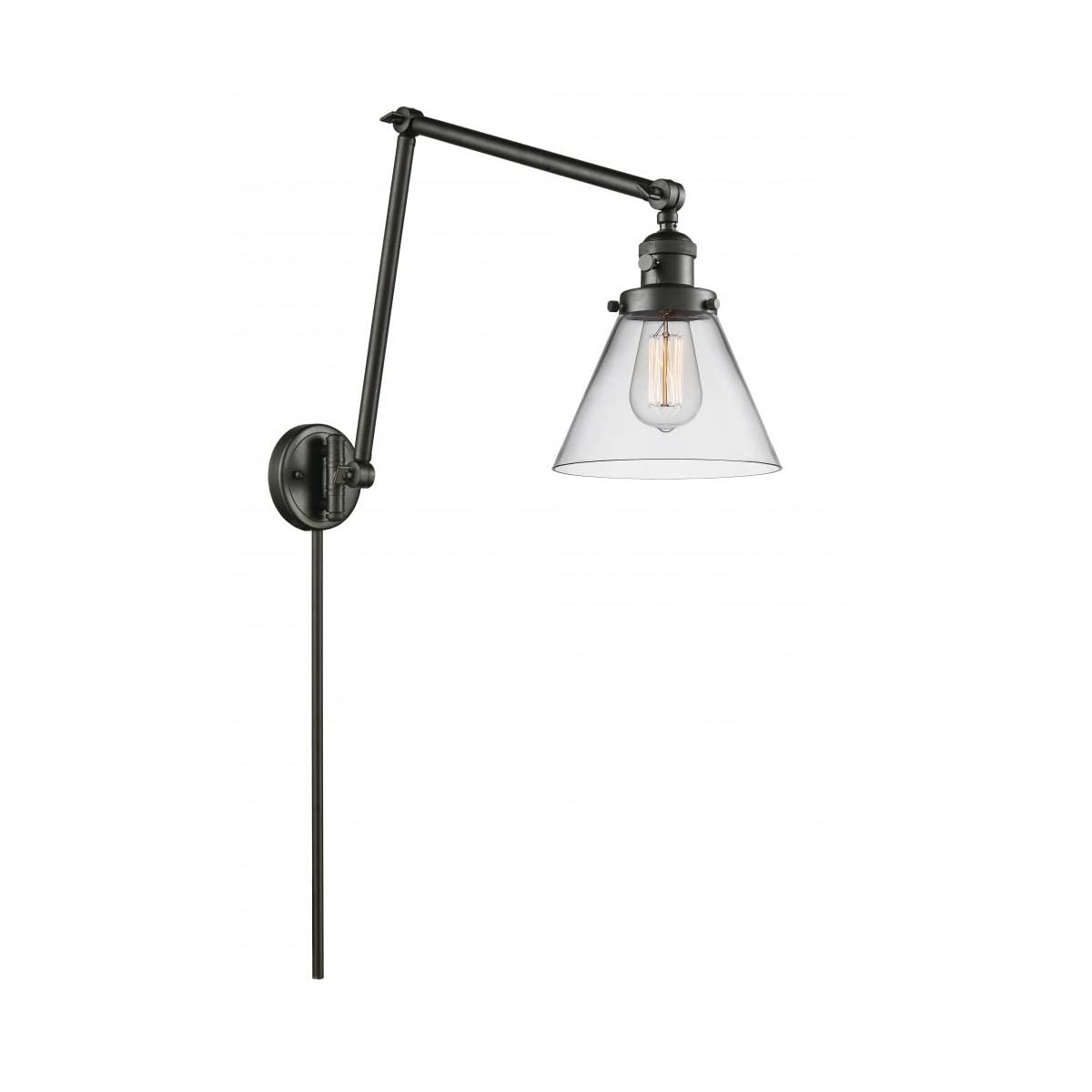 Innovations 238-OB-G42-LED Vintage Style Dimmable LED Swing Arm Lamp in Oil Rubbed Bronze - Perfect for Bedside Reading, Office Desk & Living Room Accent Lighting