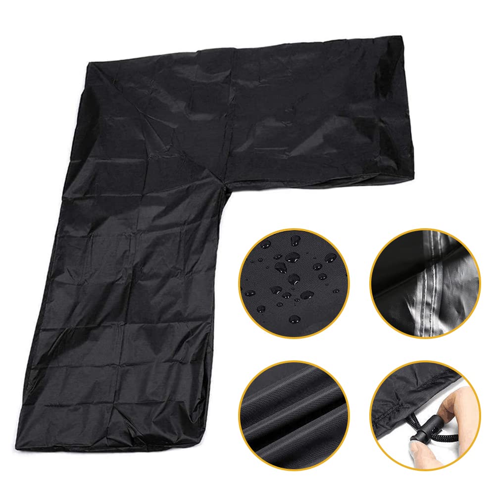 L-Shaped Waterproof Outdoor Patio Sofa Cover 112x87in - All Weather Dustproof Furniture Protector for Sectional Couch, Garden, Lawn & Veranda - Perfect for Rain, Snow, Sun Protection & Outdoor Furniture Storage