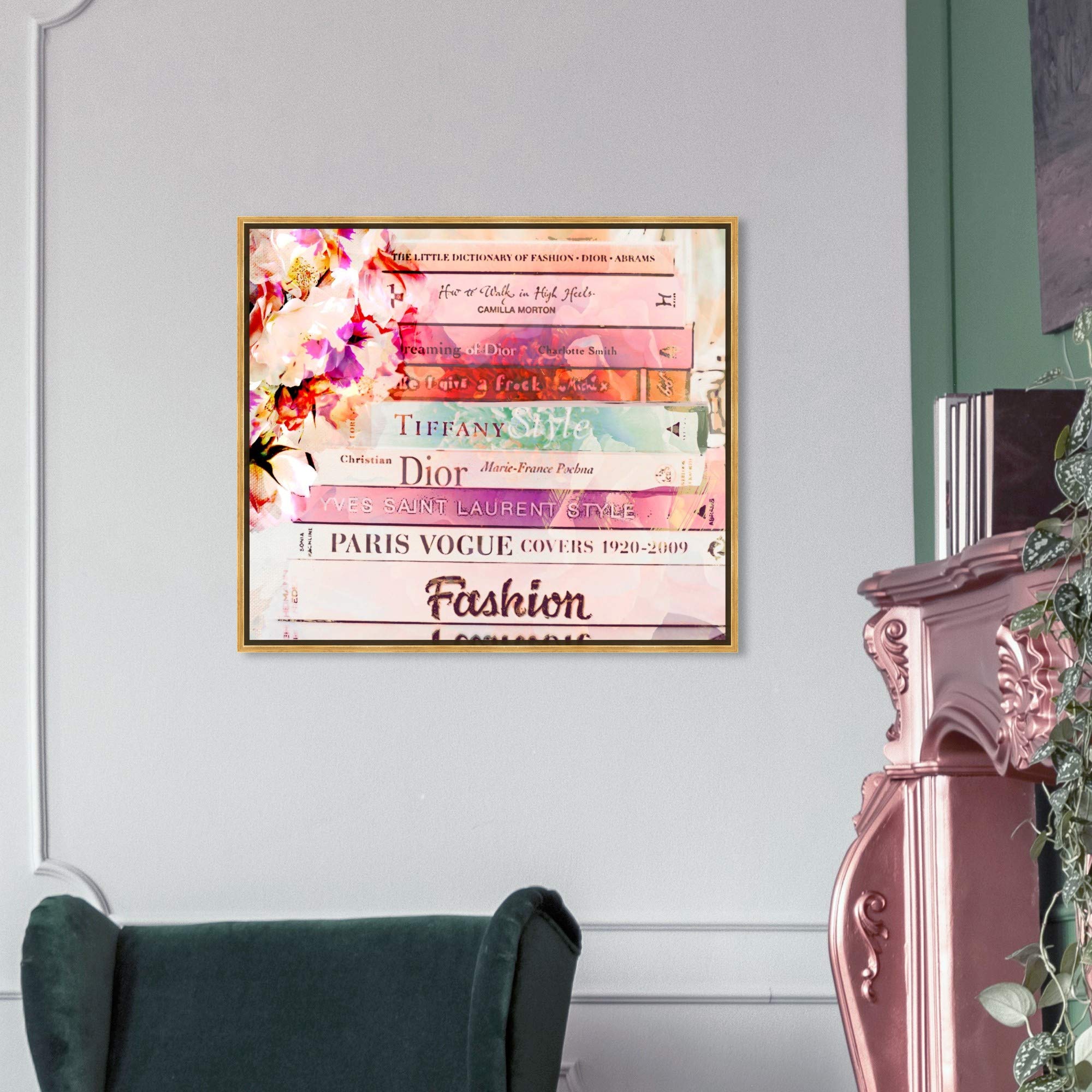 Oliver Gal Artist Co. 'Romantica Spring' Pink Floral Framed Wall Art Canvas Print - 36x30 Inches - Fashion & Glam Home Decor for Living Room, Bedroom & Office