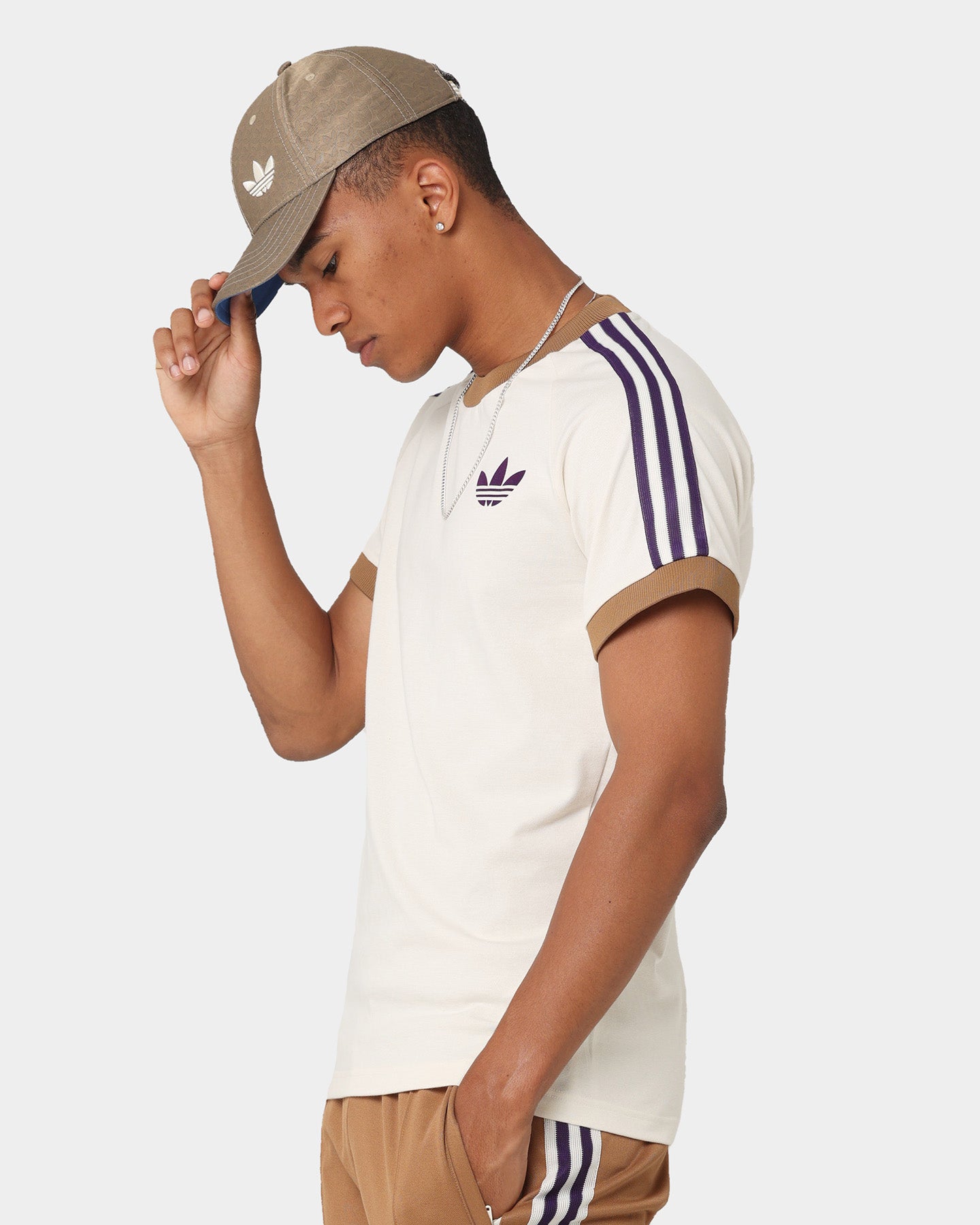 Adidas Adicolor Cali T-Shirt for Men & Women | Cream White Casual Tee | Perfect for Gym, Streetwear & Everyday Outfits