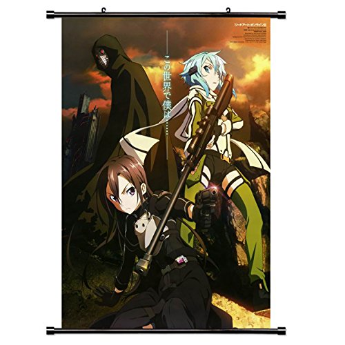 Sword Art Online Anime Wall Scroll Poster - 24x36 Inches SAO Manga Fabric Art - Perfect for Anime Room Decor, Gaming Room, and Bedroom Wall Art