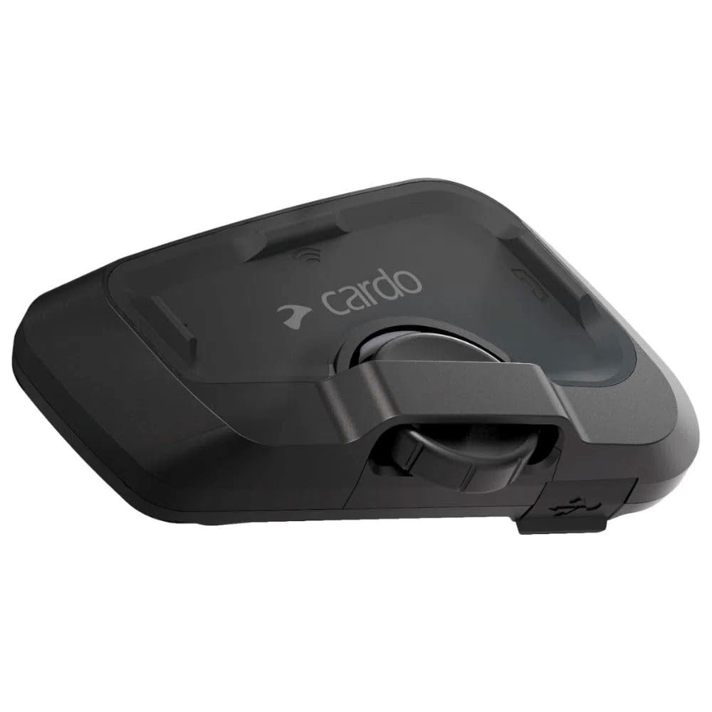 Cardo Systems FREECOM 2X Motorcycle Bluetooth Headset - 2-Way Communication System, Black (Single Pack) - Perfect for Rider-to-Passenger & Group Riding