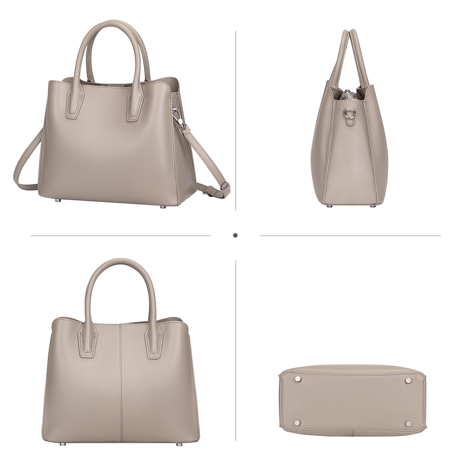 Genuine Leather Satchel Bags for Women - Classic Crossbody & Top Handle Purse for Work & Travel