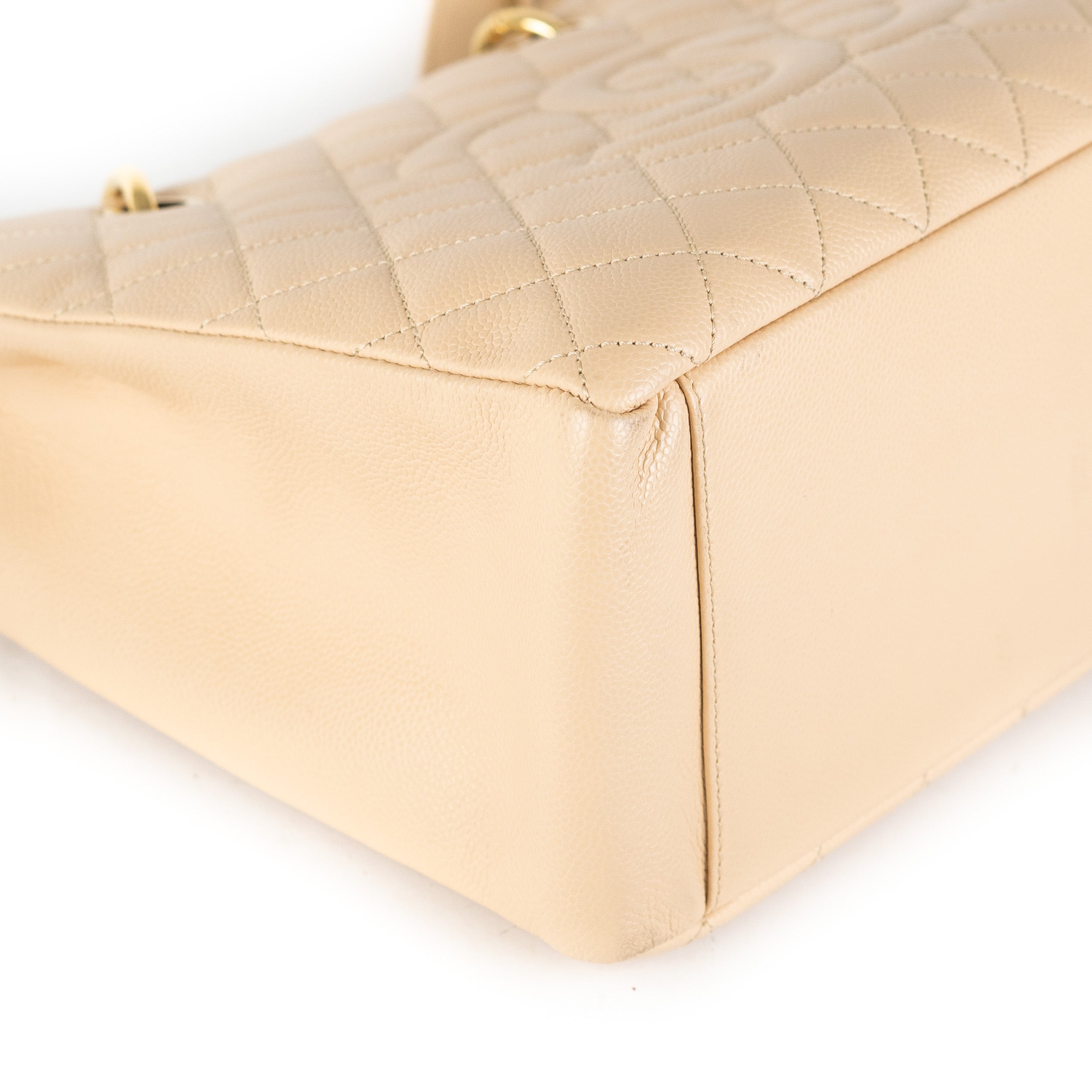 Chanel Quilted Caviar Grand Shopping Tote GST Beige Leather Handbag - Luxury Designer Tote Bag for Women - Perfect for Work, Travel & Everyday Use