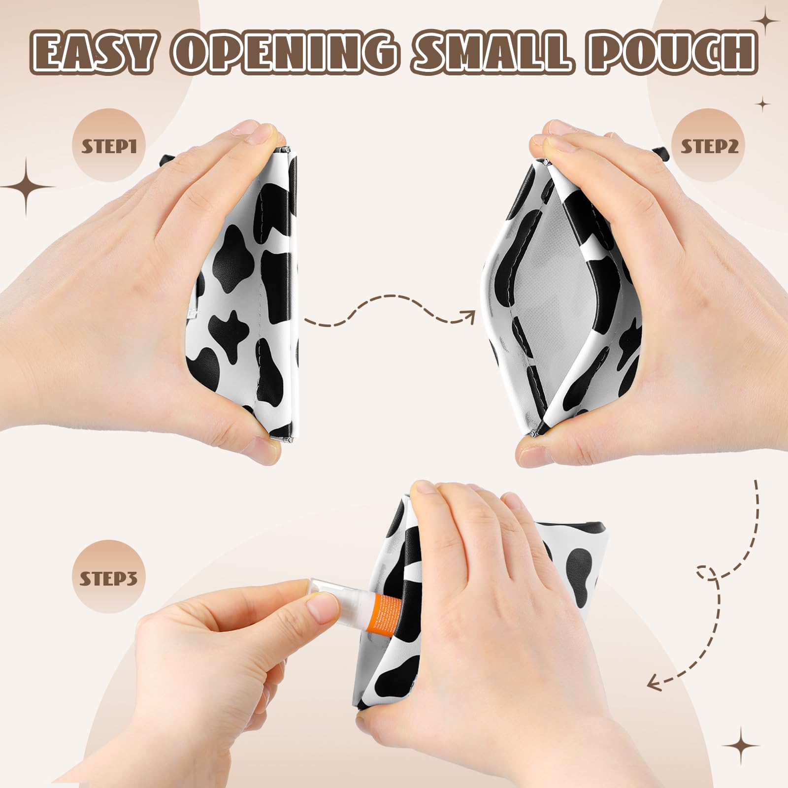 2 Pack Cute Cow Print Makeup Bags for Women - Waterproof Cosmetic Organizer Pouch, Portable Travel Toiletry Bag Set with Highland Cow Design - Perfect for Purse, Gym, Travel & Daily Makeup Storage Accessories