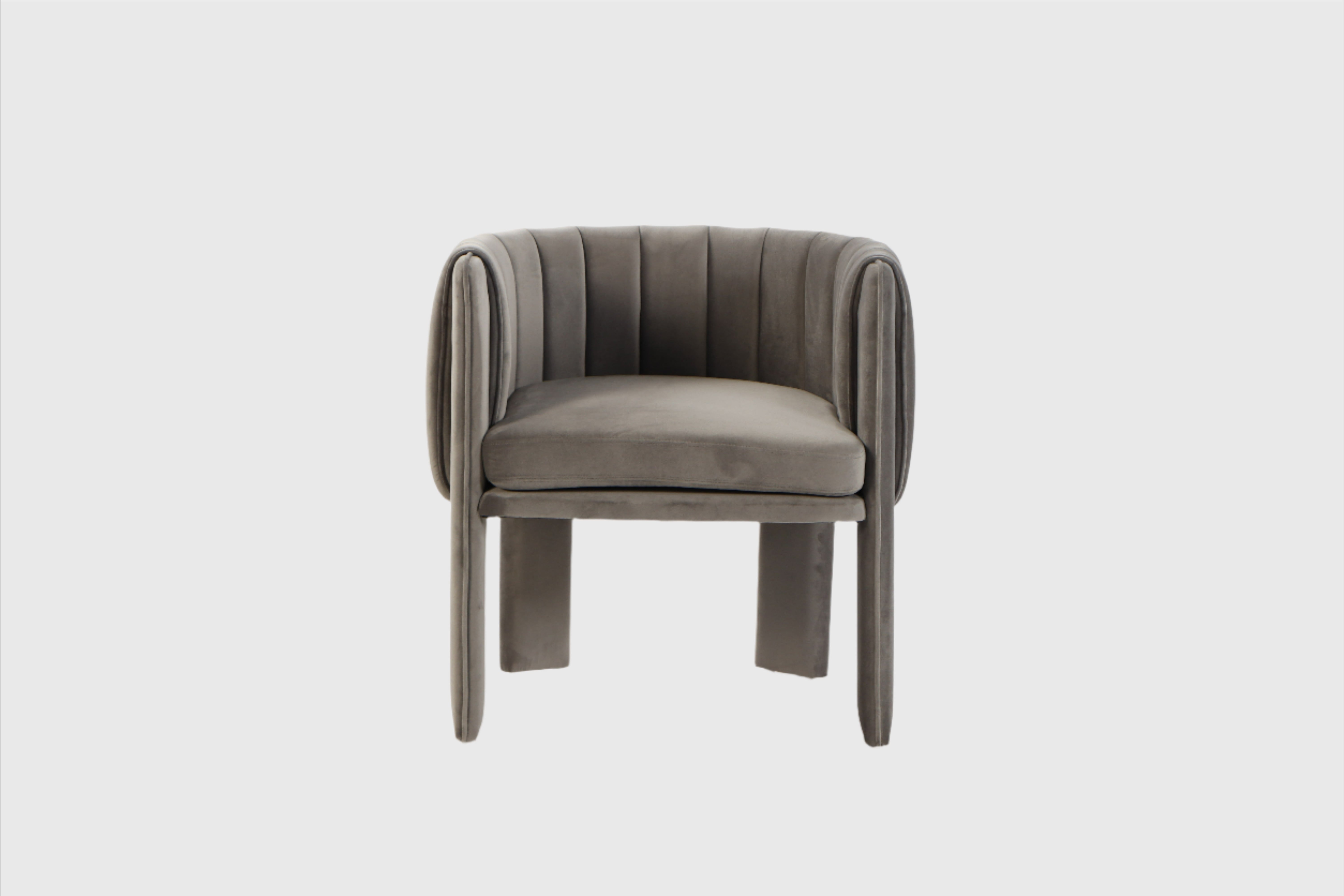 Olivia Channel Tufted Dining Armchair - Gray Upholstered Accent Chair for Kitchen, Dining Room & Home Decor | Comfortable & Stylish Seating Solution