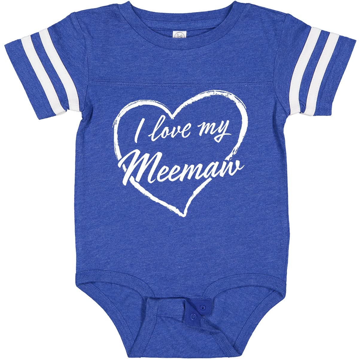 Inktastic I Love My Meemaw White Chalk Heart Baby Bodysuit - Cute Infant Onesie for Grandparents Day, Family Reunions & Photo Shoots