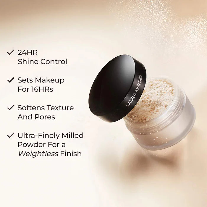 Laura Mercier Translucent Loose Setting Powder - Oil-Free, Lightweight & Long-Lasting for Flawless Makeup Finish | Perfect for Daily Wear, Photo Shoots & Special Occasions