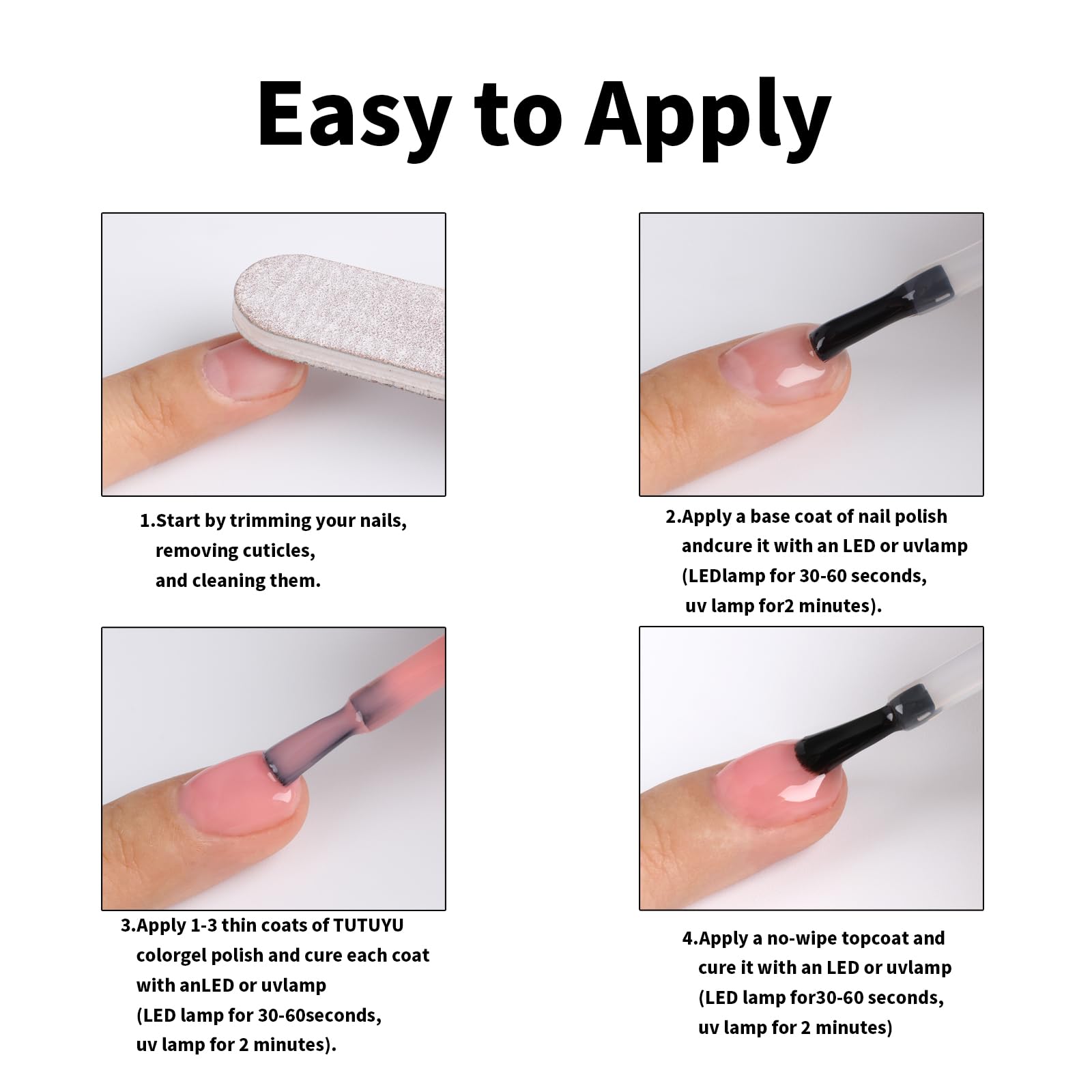 Dark Purple UV/LED Gel Nail Polish Kit - Midnight Jelly Sheer Translucent Purple-Black Soak Off Gel for Nail Art & Salon Manicure (0.51 Fl Oz) - Perfect for DIY Nail Designs & Professional Nail Salons