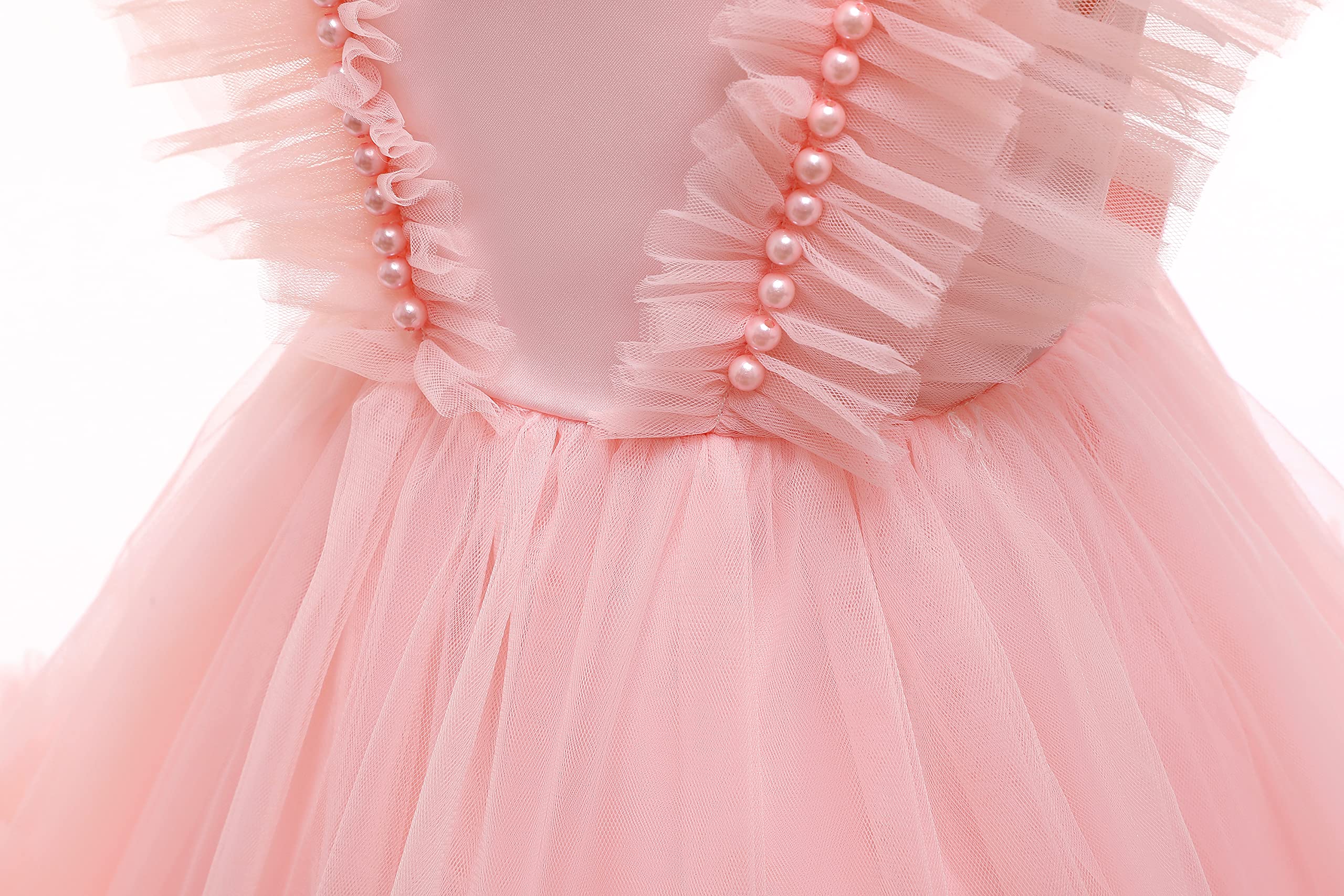 JerrisApparel Baby Girls Ruffle Tulle Dress - Elegant Princess Birthday Party Outfit for Toddlers & Kids | Perfect for Special Occasions, Photo Shoots & Holiday Celebrations