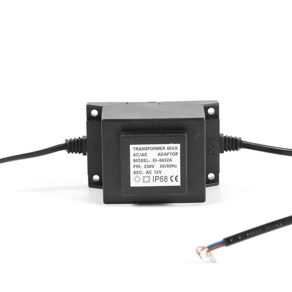 DNYSYSJ 60W Waterproof 12V LED Pool Light Transformer for Underwater Lighting in Swimming Pools, Spas, and Fountains