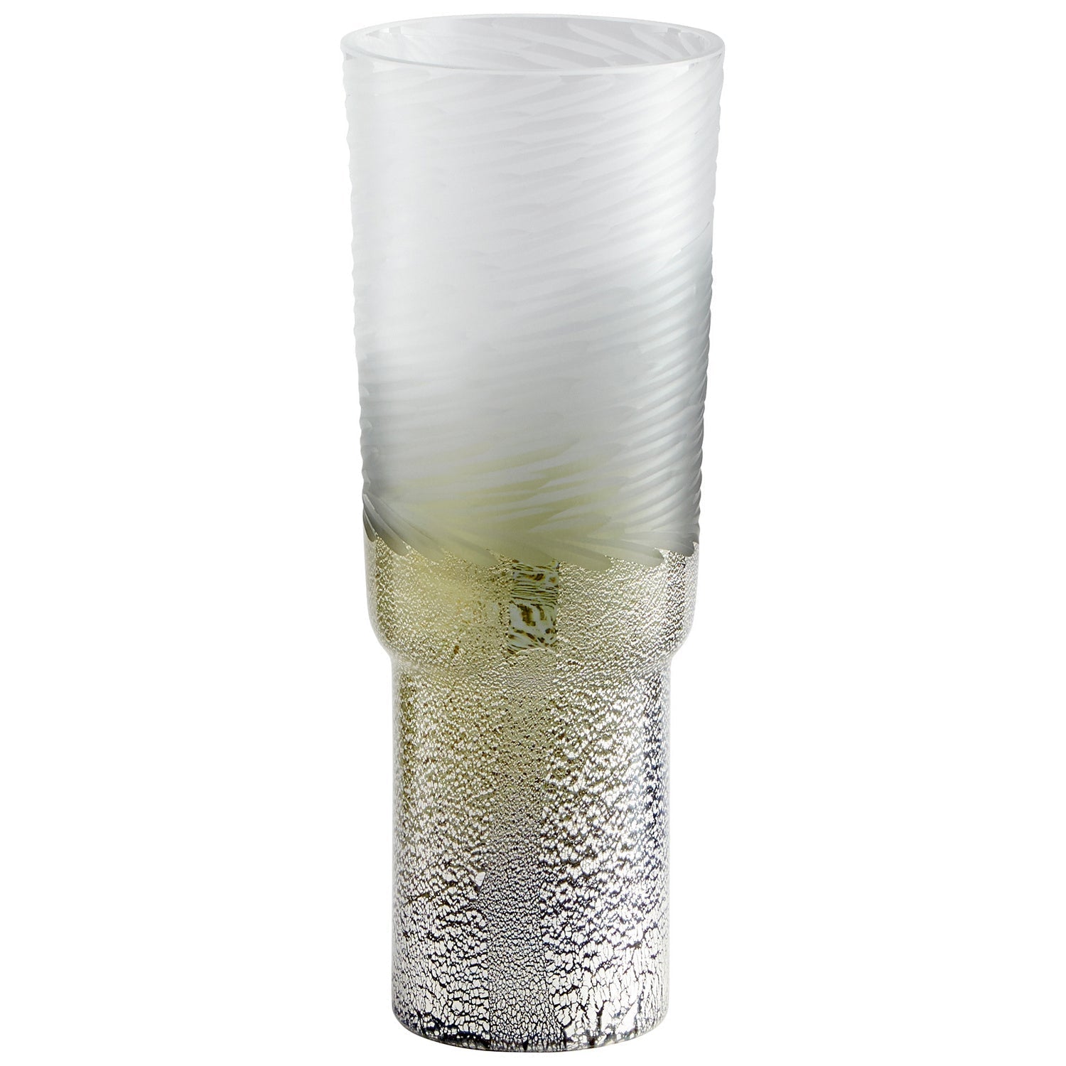 Cyan Design 11097 Canyonland Vase - Clear & Gilded Silver Short Glass Vase for Home Decor, Wedding Centerpieces & Tabletop Display