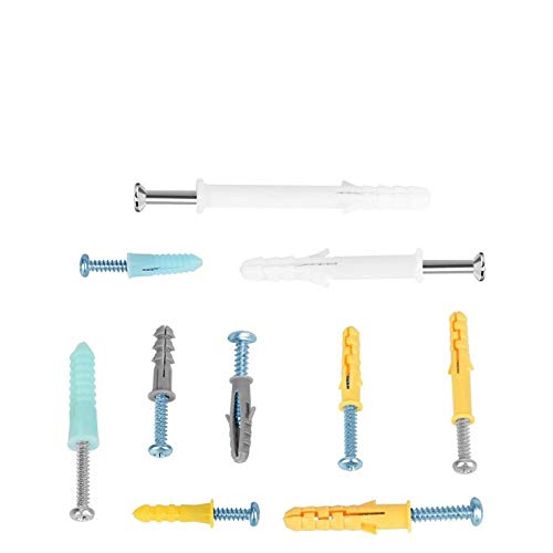 200pcs Wall Anchors & Tapping Screws Assortment Kit - Plastic/Rubber Rawl Plugs for DIY Home Improvement, Furniture Assembly, and Picture Hanging (LWW1063 SCRW-197299)