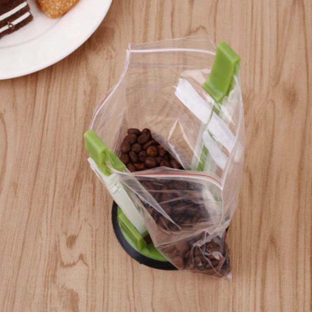 Adjustable Hands-Free Baggy Rack Clip - Kitchen Food Storage Bag Opener Holder with Non-Slip Rubber Base (Green) | Perfect for Meal Prep, Snack Storage & Pantry Organization