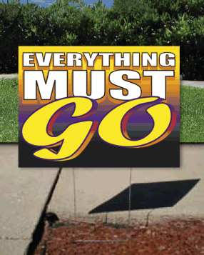 Coroplast Yard Sign - 'Everything Must Go' Sale Sign - Durable Plastic Corrugated Sign for Yard Sales, Business Promotions & Events (Stakes Not Included) - Perfect for Driveway Sales, Store Clearance & Outdoor Advertising