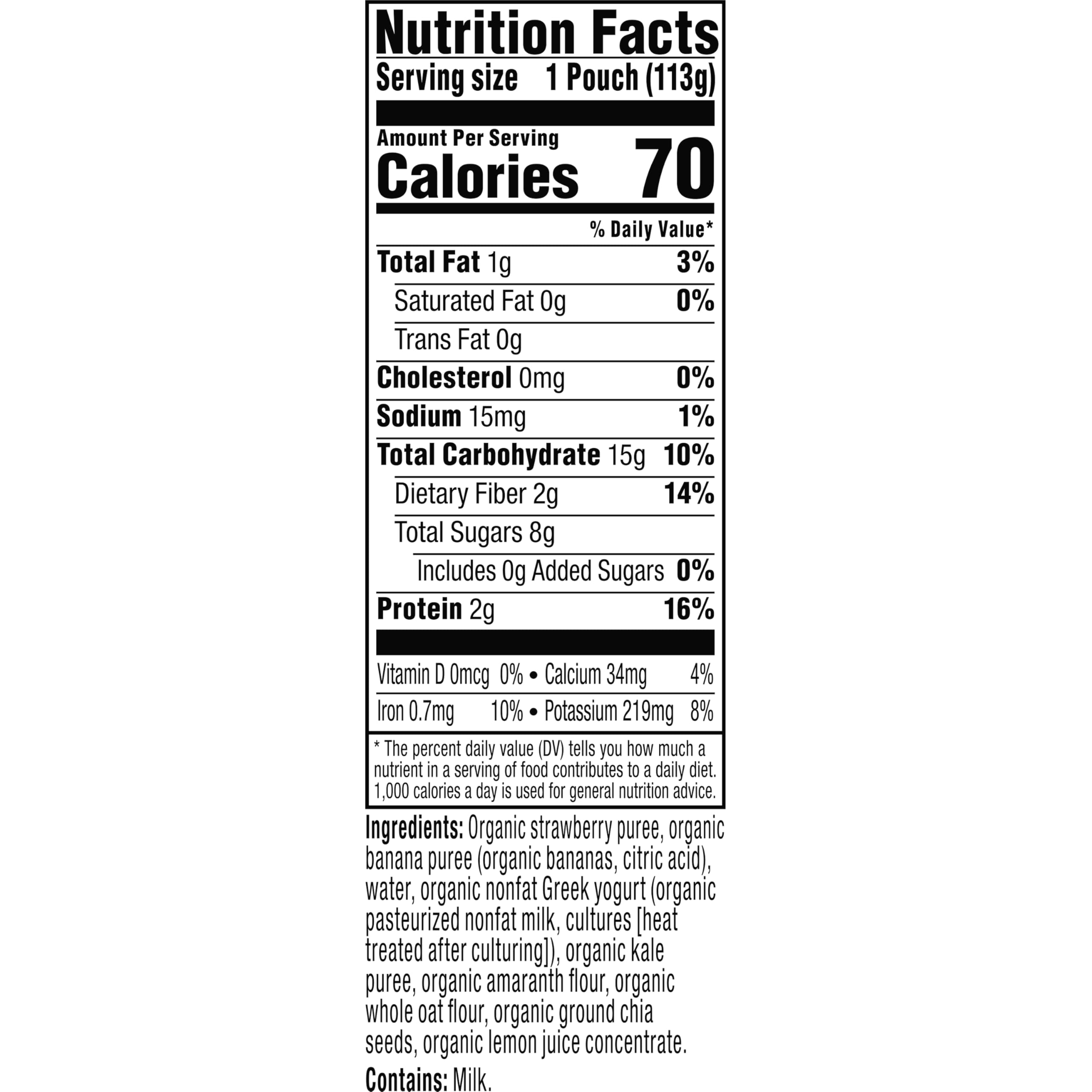 Organic Toddler Food Pouch - Plum Organics Mighty 4 with Strawberry, Banana, Greek Yogurt, Kale, Amaranth & Oat (4oz, Pack of 12) | Healthy Snack for Babies & Kids | Perfect for On-the-Go, Daycare & Travel