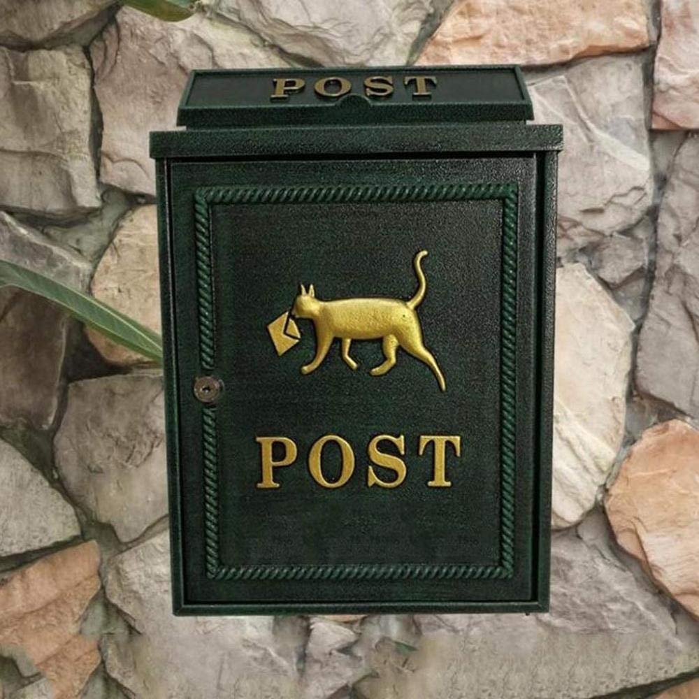 Wall Mounted Mailbox - Black Community Letter Box for Villa & Home - Secure Mail Receiving Box for Apartments, Offices & Residential Areas