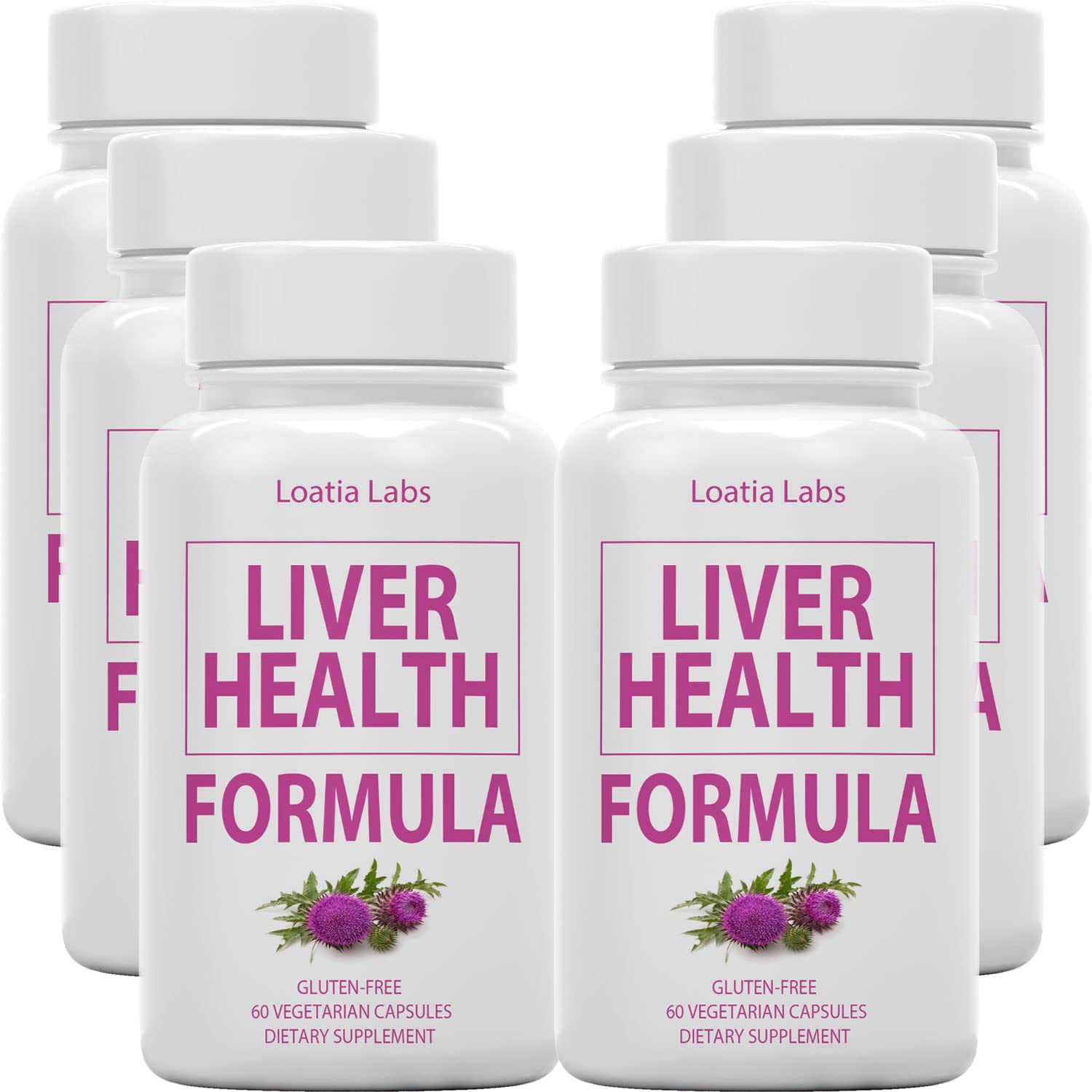 Liver Health Supplement (6 Pack) - Detox & Cleanse Formula with Artichoke, Milk Thistle, Dandelion for Fatty Liver Support - Vegan Capsules with Beet & Berberine | Natural Liver Repair for Daily Wellness & Detox Routine