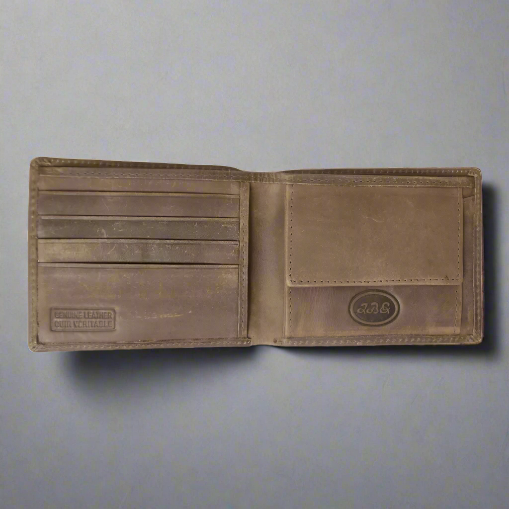 BOL Men's RFID Blocking Bifold Leather Wallet with Coin Pouch - Slim & Secure Credit Card Holder for Travel, Business & Everyday Use