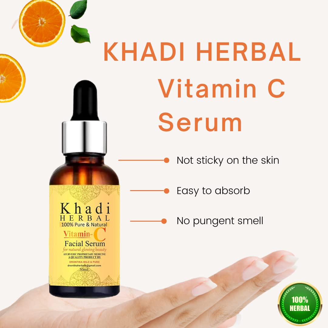 Herbigiri Vitamin C Serum with Hyaluronic Acid for Face - Brightening & Anti-Aging Facial Treatment - 30ml (1 Pack) - Perfect for Daily Skincare Routine & Achieving Radiant Glow