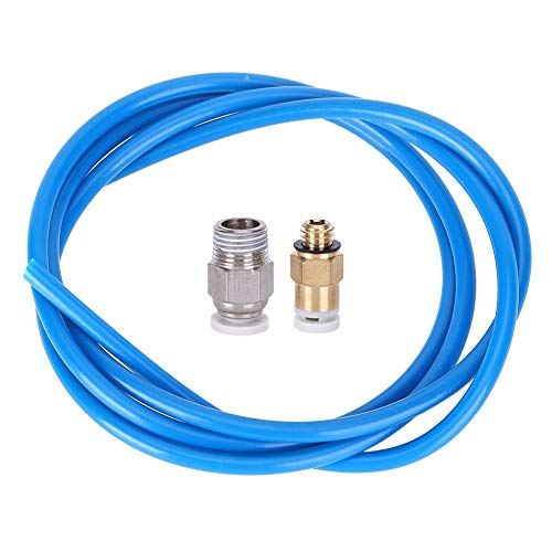 High-Quality 3D Printer Remote Nozzle Set - Dark Blue Straight Pneumatic Connector with PTFE Feeding Tube (1m/3.3in) - Corrosion Resistant & Insulated for Smooth 3D Printing - Perfect for DIY Projects, Prototyping & Home Workshops