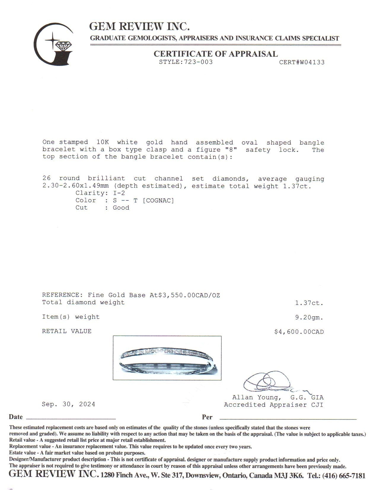 10K White Gold Diamond Bangle Bracelet for Women - 1.37 Carat Total Weight (ctw) - 7 Inches - Elegant Jewelry Gift for Anniversary, Birthday & Special Occasions