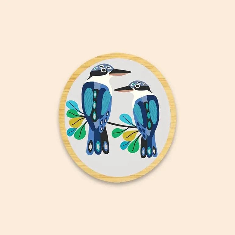 Kingfishers Wooden Brooch - Handcrafted Wooden Kingfisher Bird Pin - Perfect for Jackets, Scarves, Hats & Gift Giving
