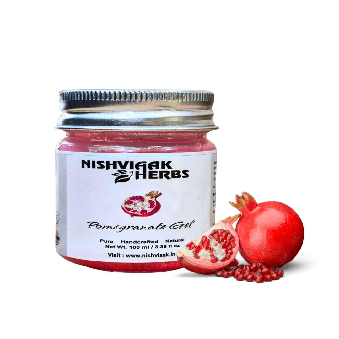 Nishviaak™ Pomegranate Herbal Gel - Natural Skin Care for Hydration & Glow | Perfect for Dry Skin, Face & Body Moisturizer, Day & Night Use