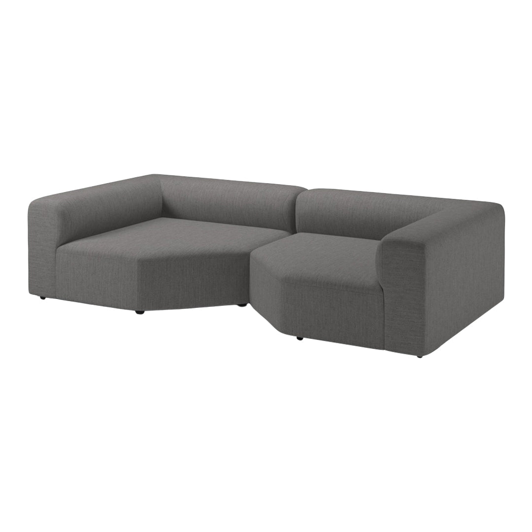Modern Angle 2 Seater Sofa - Comfortable L-Shaped Loveseat for Small Spaces | Perfect for Apartments, Living Rooms & Office Lounges