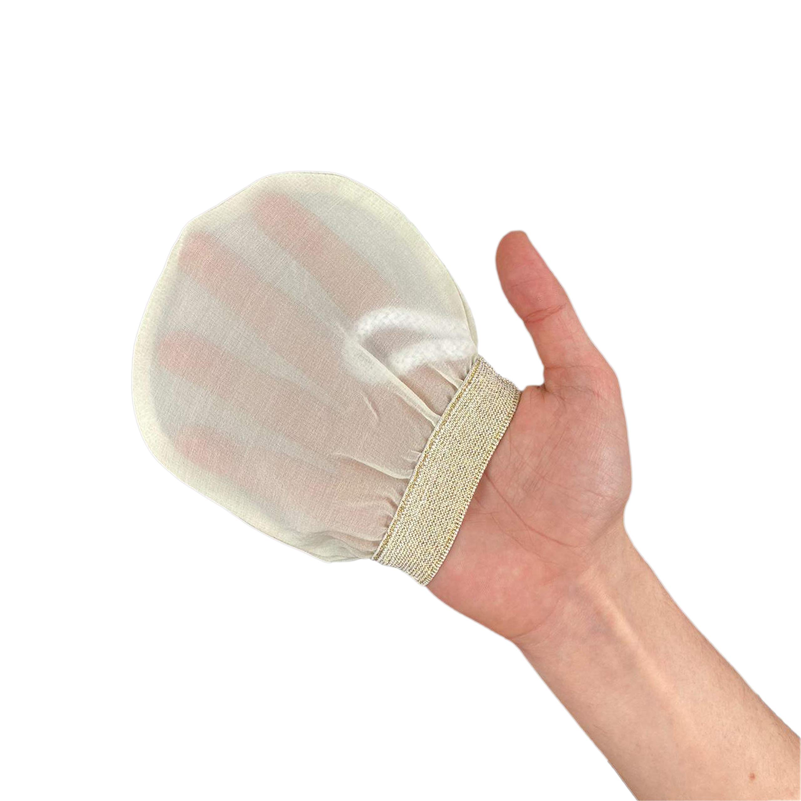 Premium Turkish Natural Silk Exfoliating Gloves & Mitts Set - Face & Body Scrub for Women & Men - Hammam Bath Spa Exfoliator for Smooth Skin - Ideal for Shower, Home Spa & Self-Care Routine (Gold)
