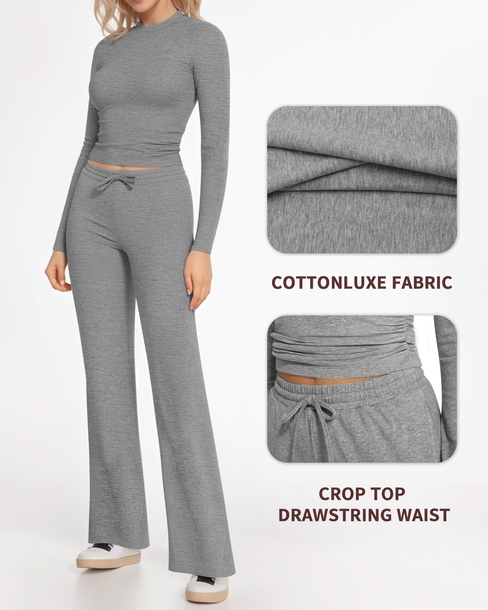 MANGOPOP Women's 2-Piece Lounge Set Soft Tracksuit Sweatsuit Outfit - Cozy Fall Winter Pajama Set for Home, Yoga & Casual Wear