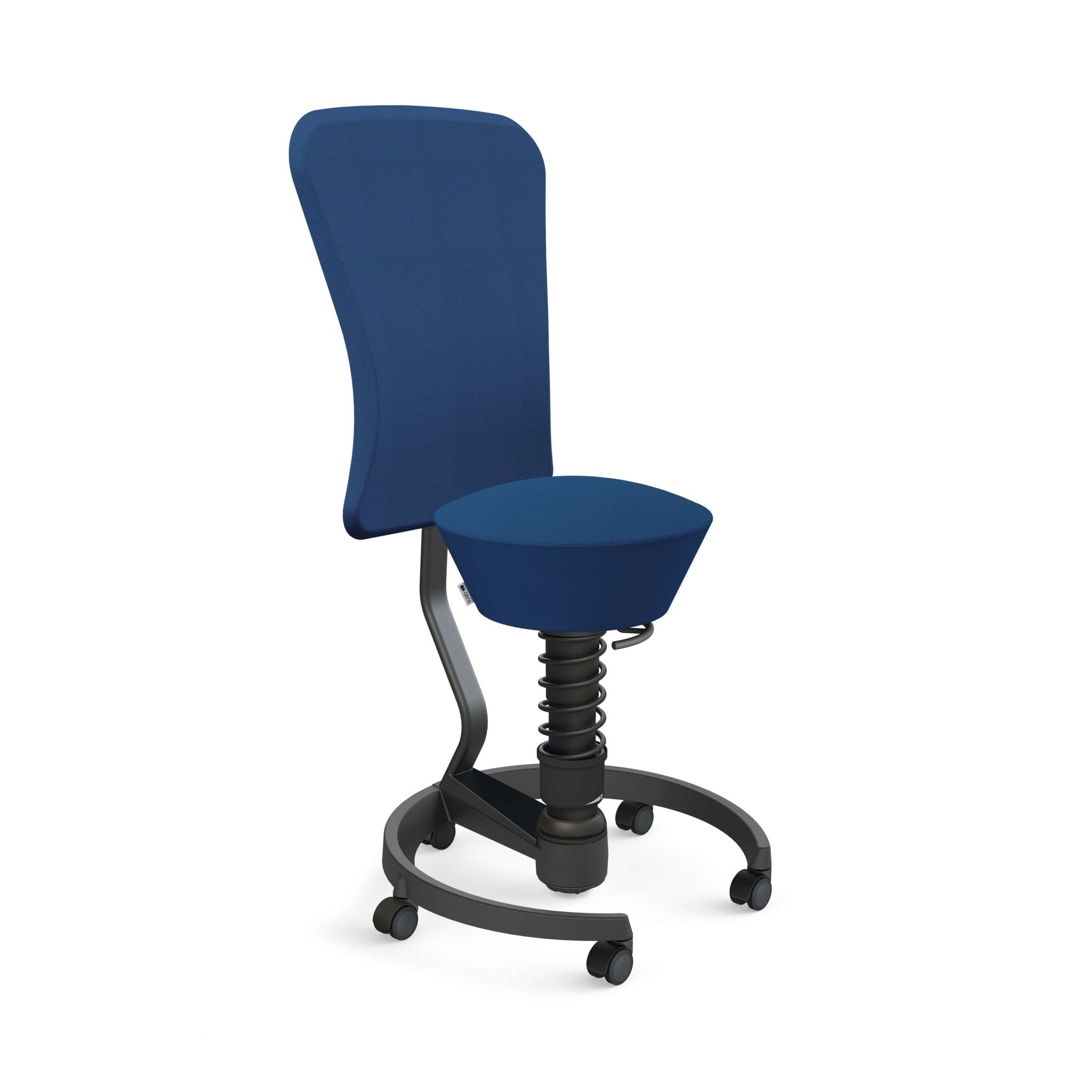 Aeris Swopper Active Sitting Chair with Adjustable Backrest and Casters - Ergonomic Office Stool for Home & Work - Black - Improve Posture While Working or Gaming