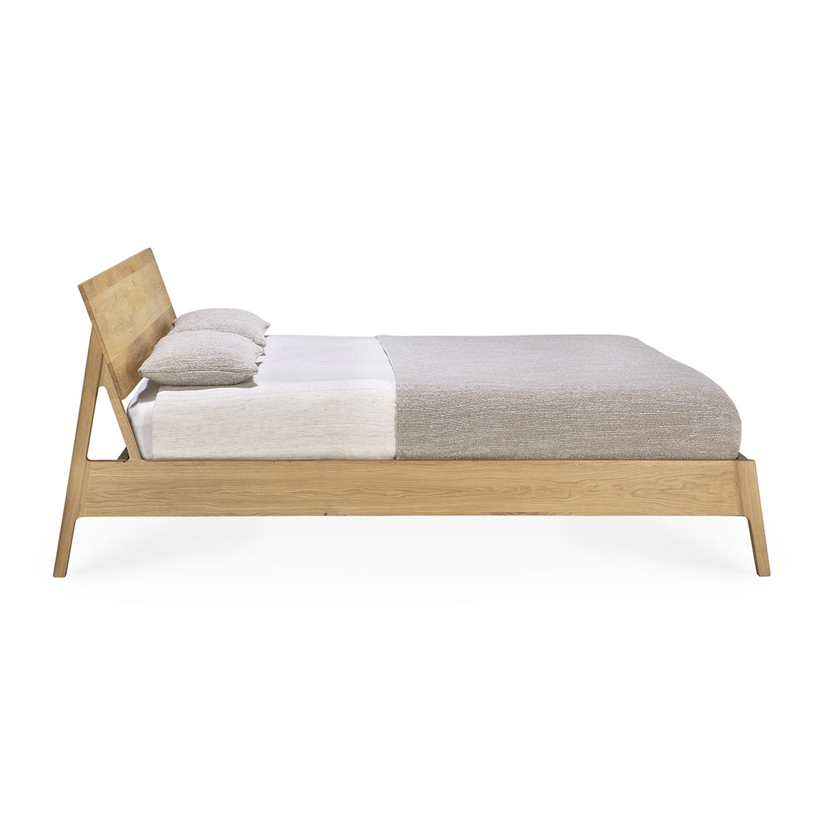 Premium Oak Air Queen Bed Frame - Solid Wood, Sturdy & Elegant Design for Master Bedroom or Guest Room