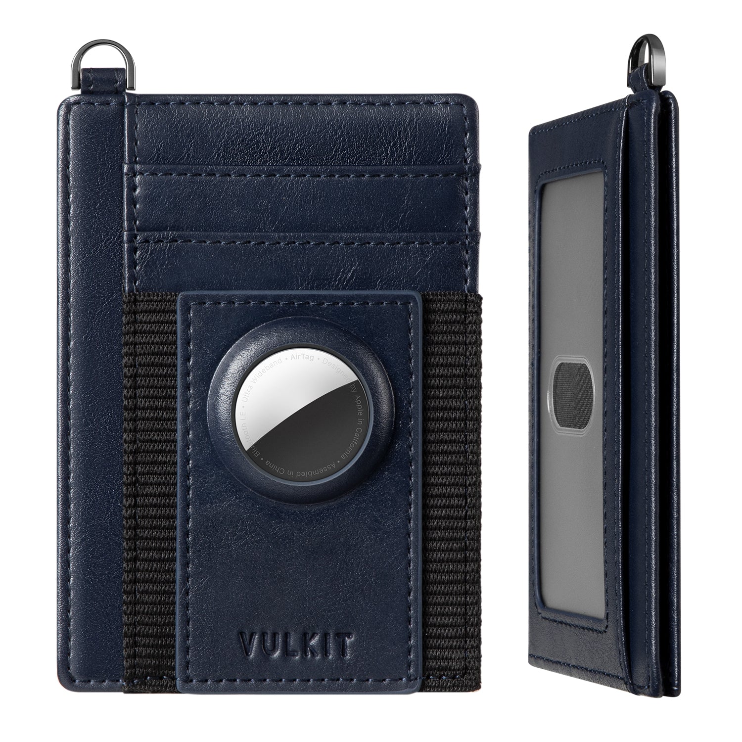 VW111 Slim Vertical RFID Blocking Wallet with D-Ring Buckle & AirTag Slot - Perfect for Travel, Business & Everyday Carry (Men & Women)