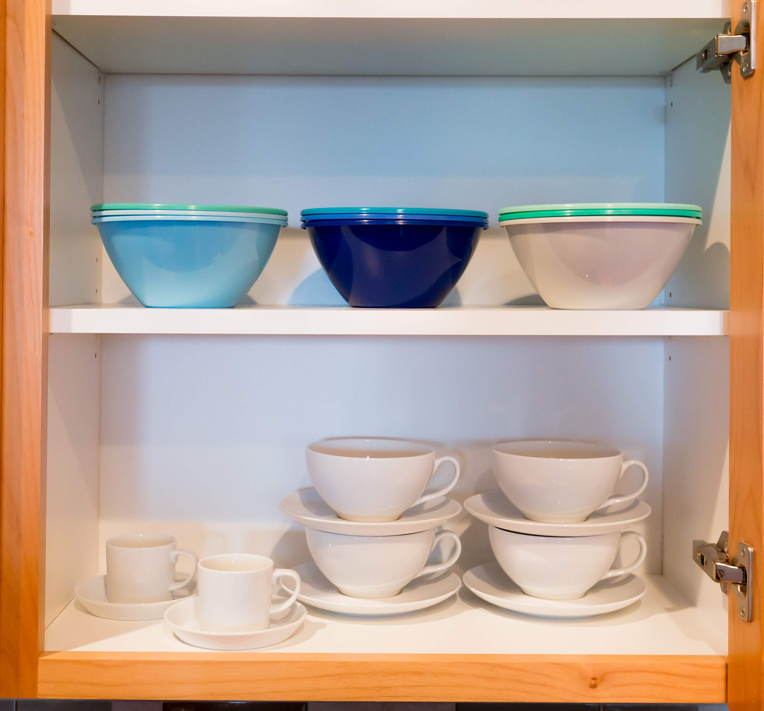 Youngever 32oz Plastic Bowls Set of 9 - Large Cereal & Soup Bowls in 9 Coastal Colors | Durable Dishwasher Safe Serving Bowls for Kitchen, Dining, Party & Outdoor Use