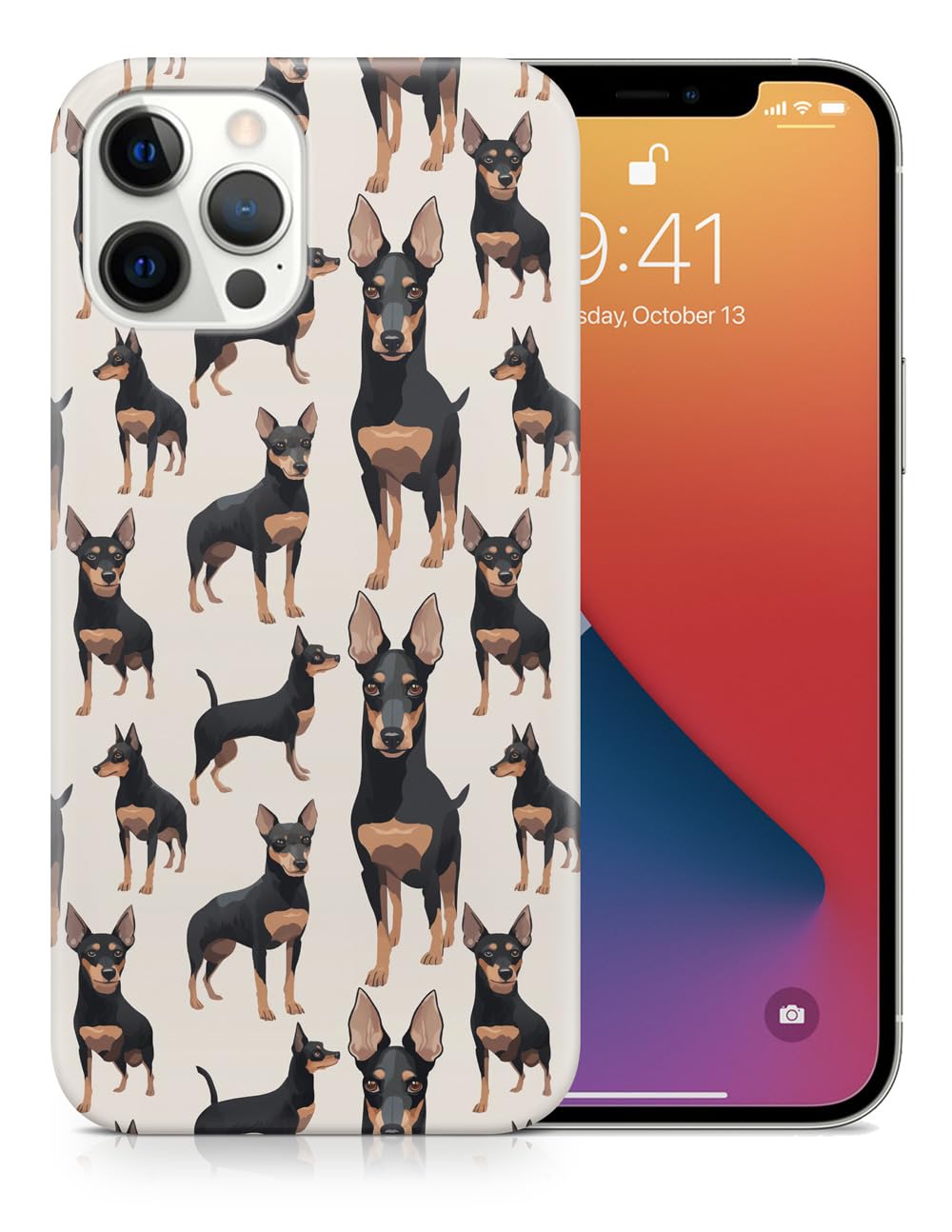 Stylish Manchester Terrier Puppy Dog Design Shockproof Polycarbonate Phone Case for Apple iPhone 13 Pro Max - Perfect for Pet Lovers & Outdoor Protection